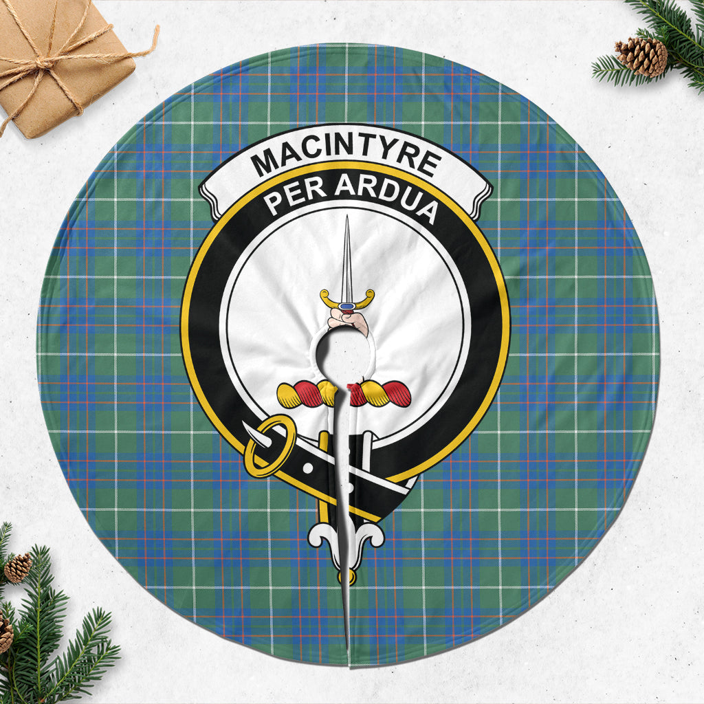 MacIntyre Hunting Ancient Tartan Christmas Tree Skirt with Family Crest - Tartanvibesclothing