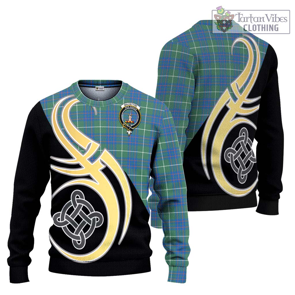 MacIntyre Hunting Ancient Tartan Knitted Sweater with Family Crest and Celtic Symbol Style Unisex - Tartan Vibes Clothing