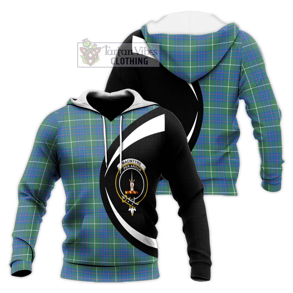 MacIntyre Hunting Ancient Tartan Knitted Hoodie with Family Crest Circle Style Unisex Knitted Pullover Hoodie - Tartan Vibes Clothing