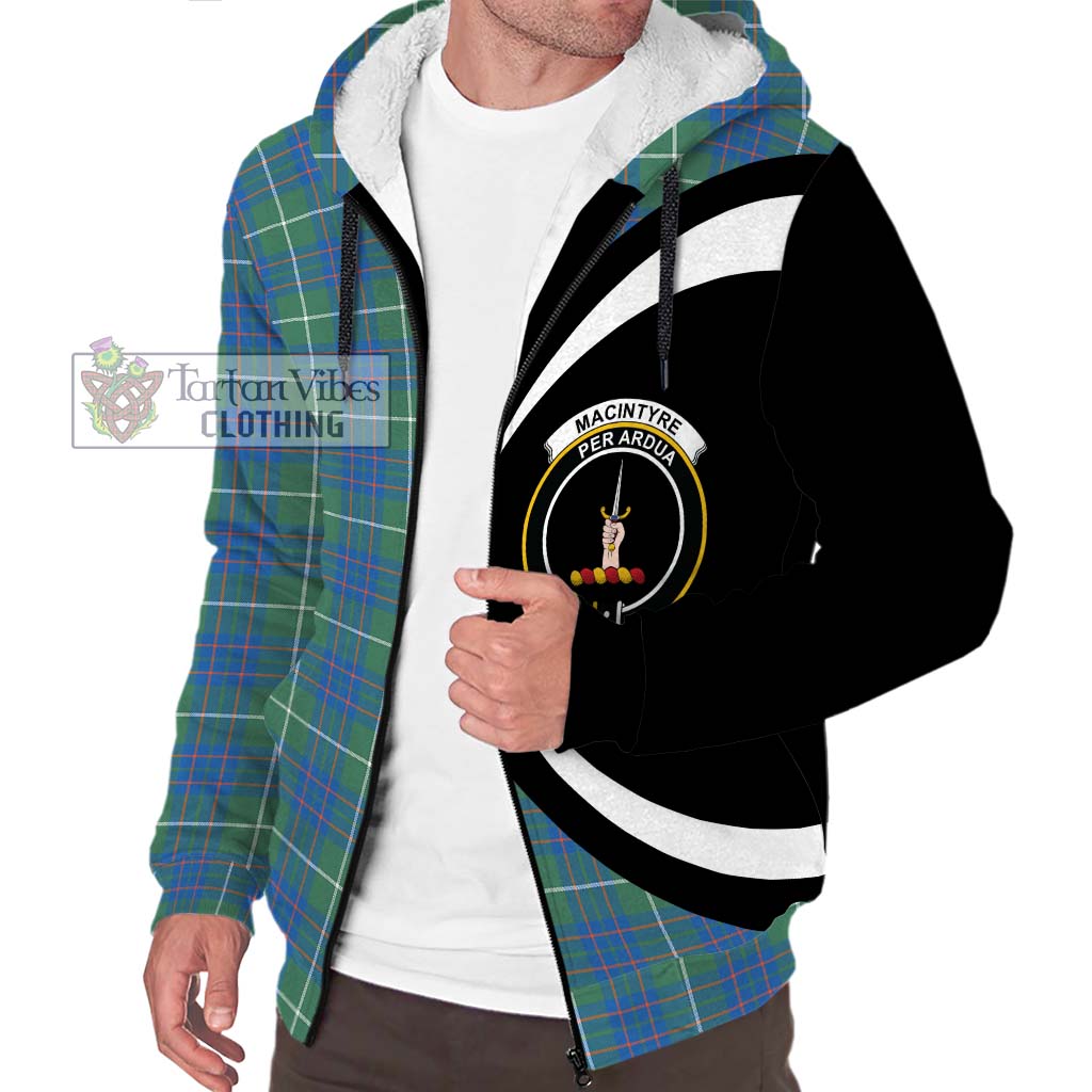 MacIntyre Hunting Ancient Tartan Sherpa Hoodie with Family Crest Circle Style Unisex S - Tartan Vibes Clothing