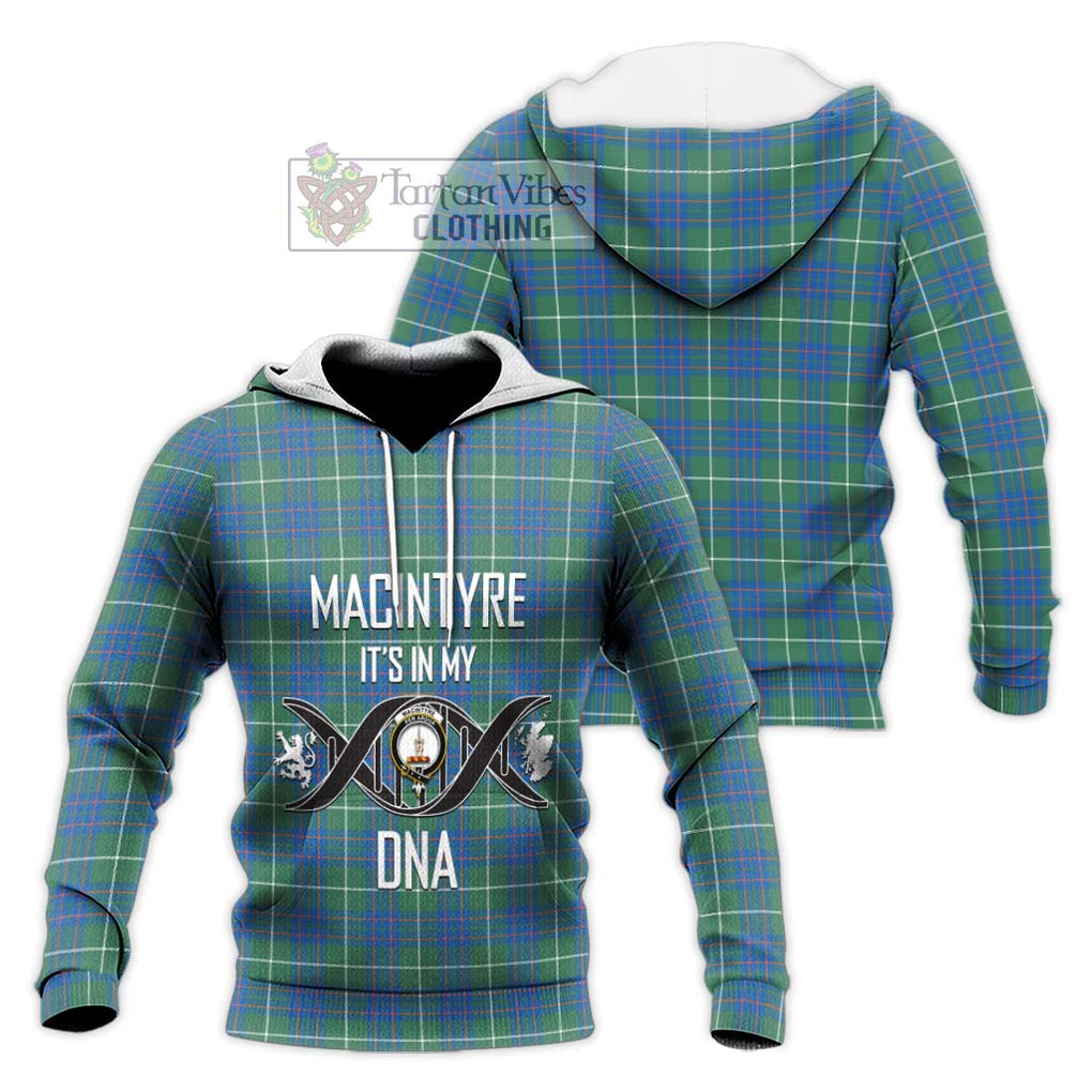 MacIntyre Hunting Ancient Tartan Knitted Hoodie with Family Crest DNA In Me Style Unisex Knitted Pullover Hoodie - Tartanvibesclothing Shop