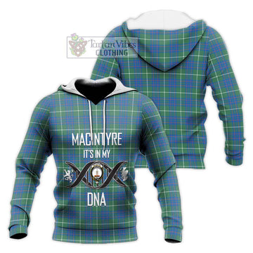 MacIntyre Hunting Ancient Tartan Knitted Hoodie with Family Crest DNA In Me Style