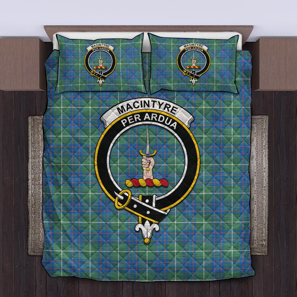 MacIntyre Hunting Ancient Tartan Quilt Bed Set with Family Crest Twin - Tartan Vibes Clothing