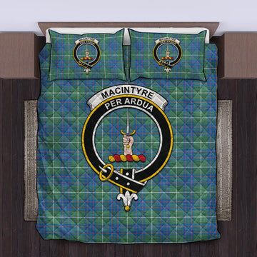 MacIntyre Hunting Ancient Tartan Quilt Bed Set with Family Crest