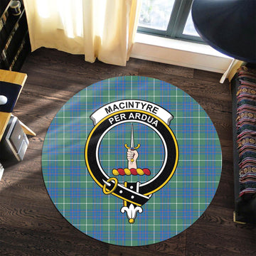 MacIntyre Hunting Ancient Tartan Round Rug with Family Crest