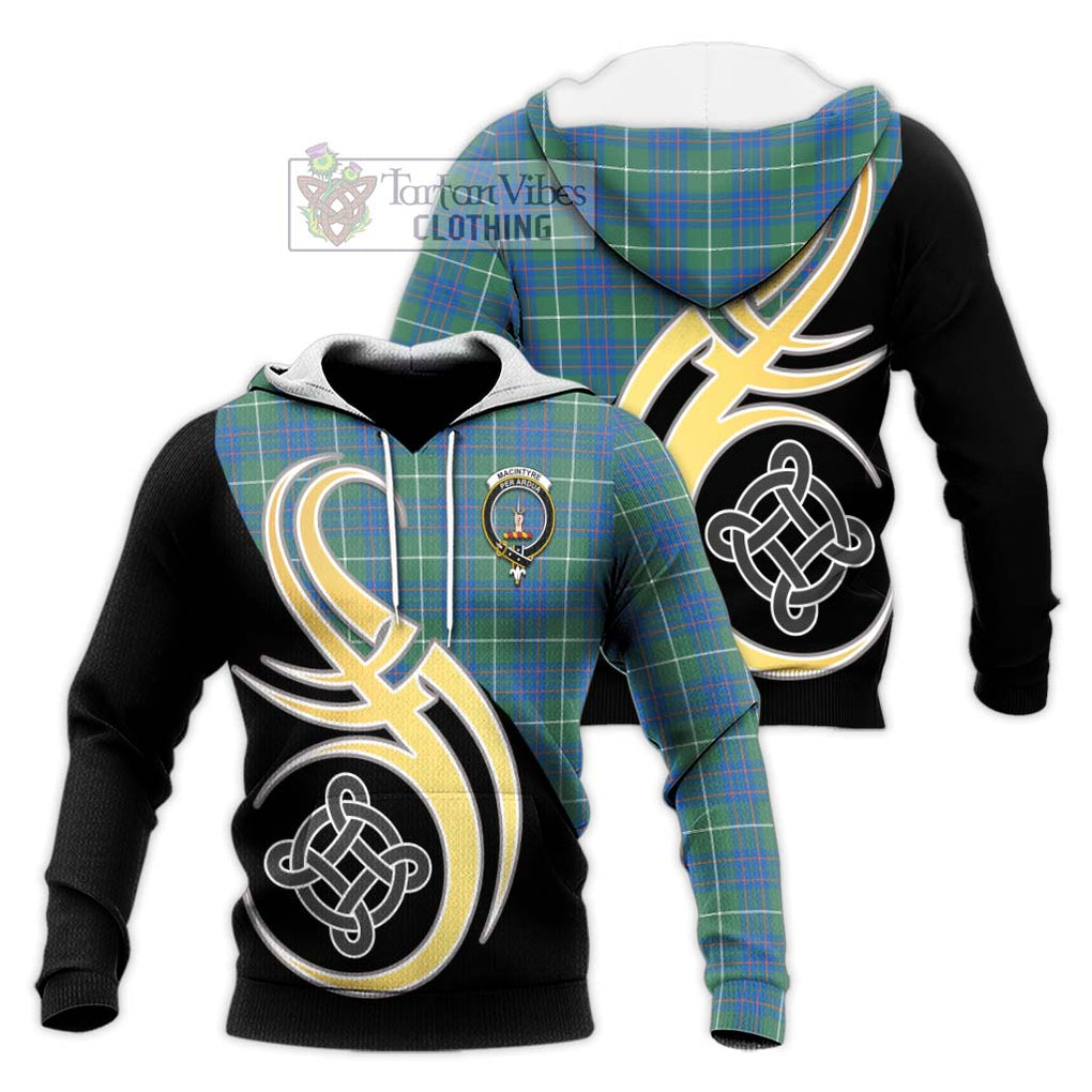 MacIntyre Hunting Ancient Tartan Knitted Hoodie with Family Crest and Celtic Symbol Style Unisex Knitted Pullover Hoodie - Tartan Vibes Clothing