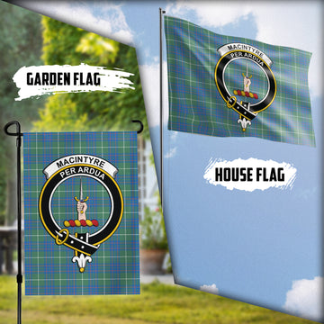 MacIntyre Hunting Ancient Tartan Flag with Family Crest