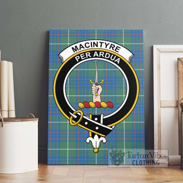 MacIntyre Hunting Ancient Tartan Canvas Print Wall Art with Family Crest