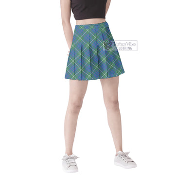 MacIntyre Hunting Ancient Tartan Women's Plated Mini Skirt Cross Style