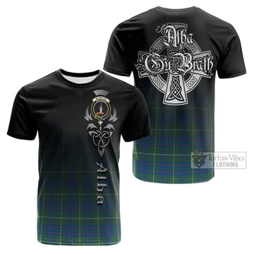 MacIntyre Hunting Ancient Tartan Cotton T-shirt Featuring Alba Gu Brath Family Crest Celtic Inspired