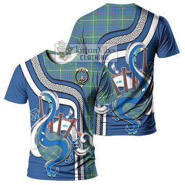 MacIntyre Hunting Ancient Tartan T-Shirt with Epic Bagpipe Style