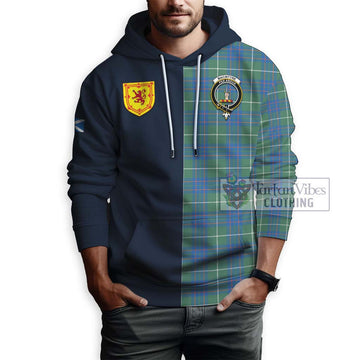 MacIntyre Hunting Ancient Tartan Hoodie Alba with Scottish Lion Royal Arm Half Style