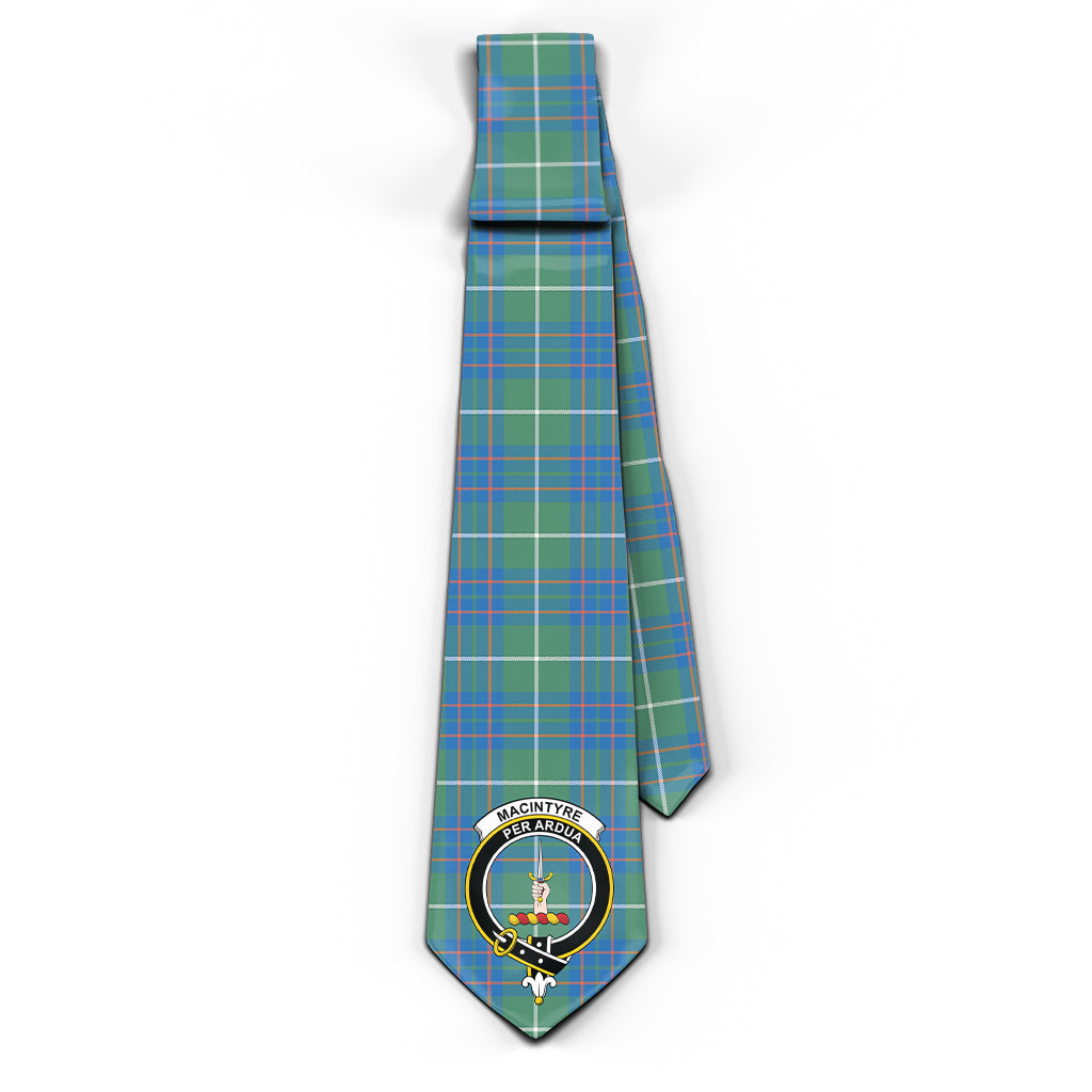 MacIntyre Hunting Ancient Tartan Classic Necktie with Family Crest - Tartan Vibes Clothing