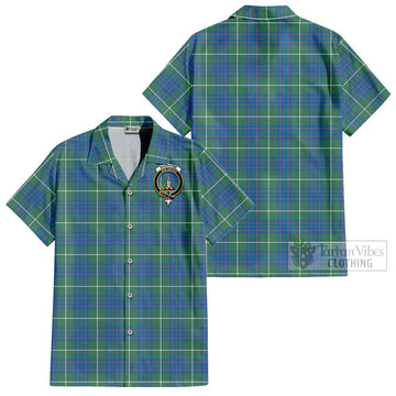 MacIntyre Hunting Ancient Tartan Cotton Hawaiian Shirt with Family Crest