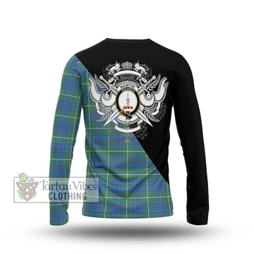 MacIntyre Hunting Ancient Tartan Long Sleeve T-Shirt with Family Crest and Military Logo Style