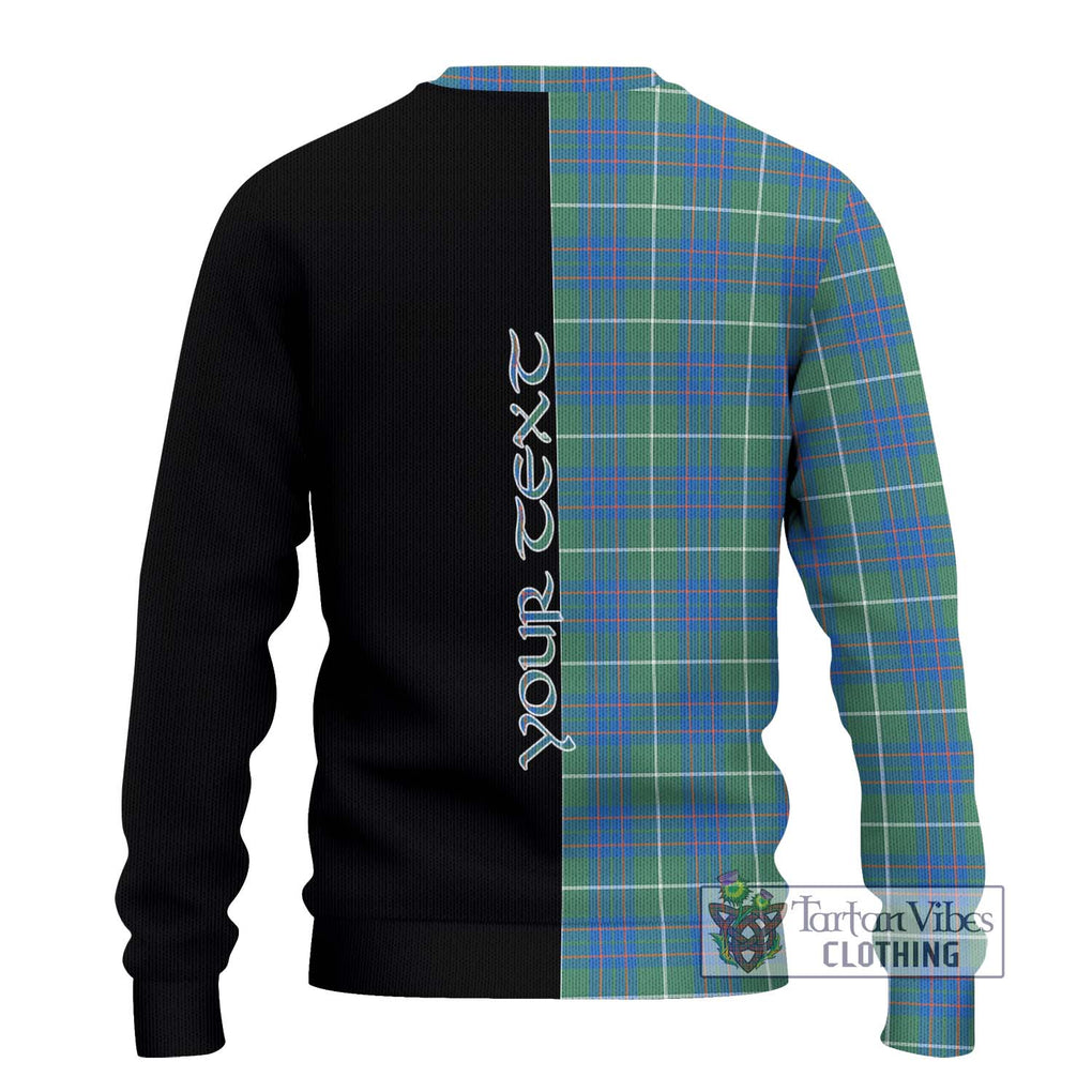 MacIntyre Hunting Ancient Tartan Knitted Sweater with Family Crest and Half Of Me Style - Tartanvibesclothing Shop