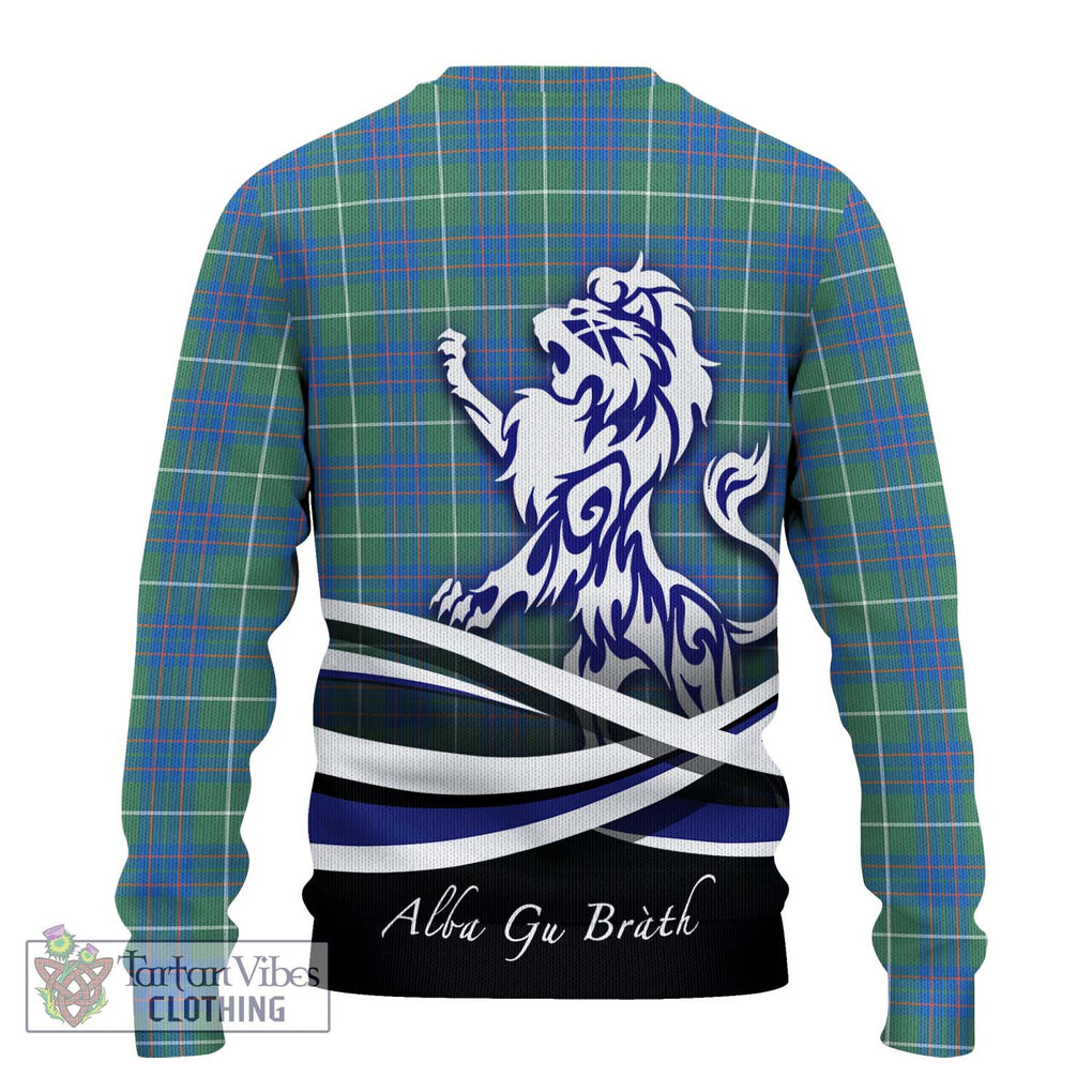 MacIntyre Hunting Ancient Tartan Knitted Sweater with Alba Gu Brath Regal Lion Emblem - Tartanvibesclothing Shop