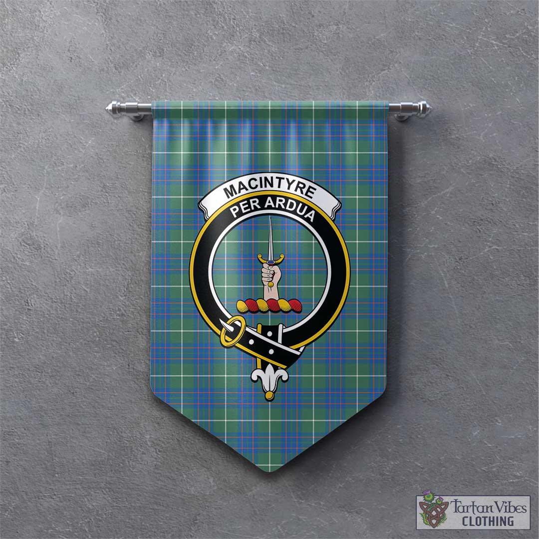 Tartan Vibes Clothing MacIntyre Hunting Ancient Tartan Gonfalon, Tartan Banner with Family Crest