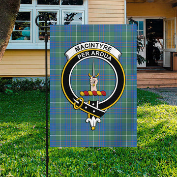 MacIntyre Hunting Ancient Tartan Flag with Family Crest