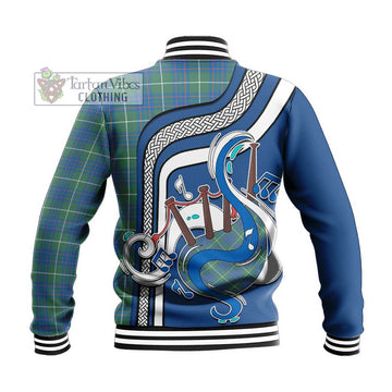 MacIntyre Hunting Ancient Tartan Baseball Jacket with Epic Bagpipe Style