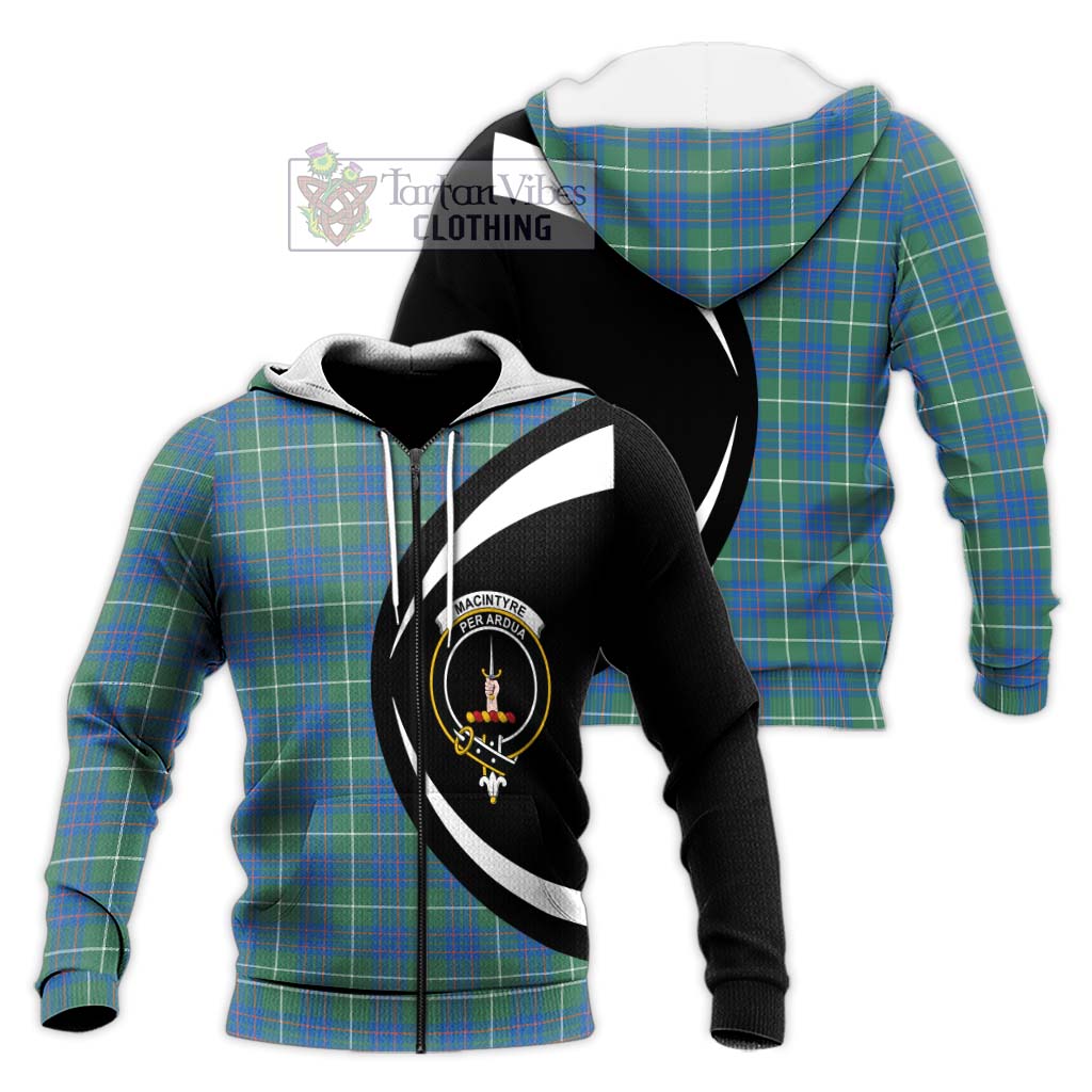 MacIntyre Hunting Ancient Tartan Knitted Hoodie with Family Crest Circle Style Unisex Knitted Zip Hoodie - Tartan Vibes Clothing