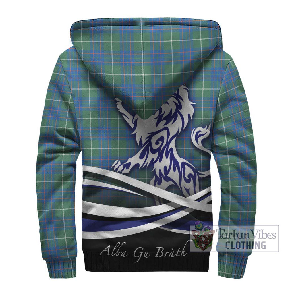 MacIntyre Hunting Ancient Tartan Sherpa Hoodie with Alba Gu Brath Regal Lion Emblem - Tartanvibesclothing Shop