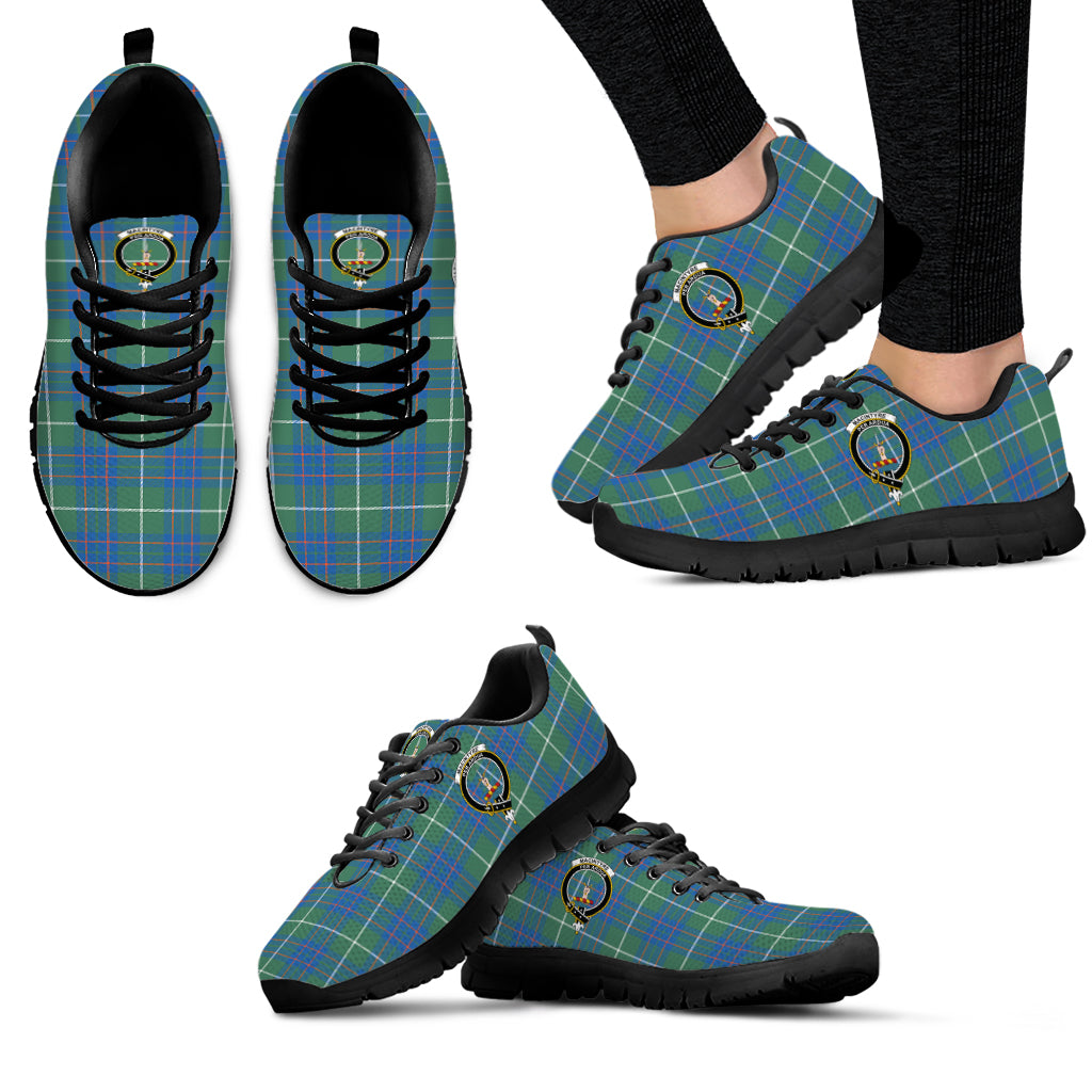 MacIntyre Hunting Ancient Tartan Sneakers with Family Crest - Tartan Vibes Clothing