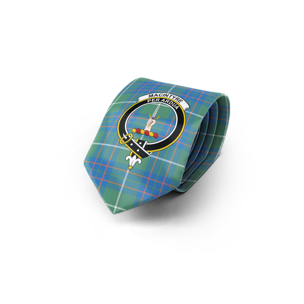 MacIntyre Hunting Ancient Tartan Classic Necktie with Family Crest - Tartan Vibes Clothing