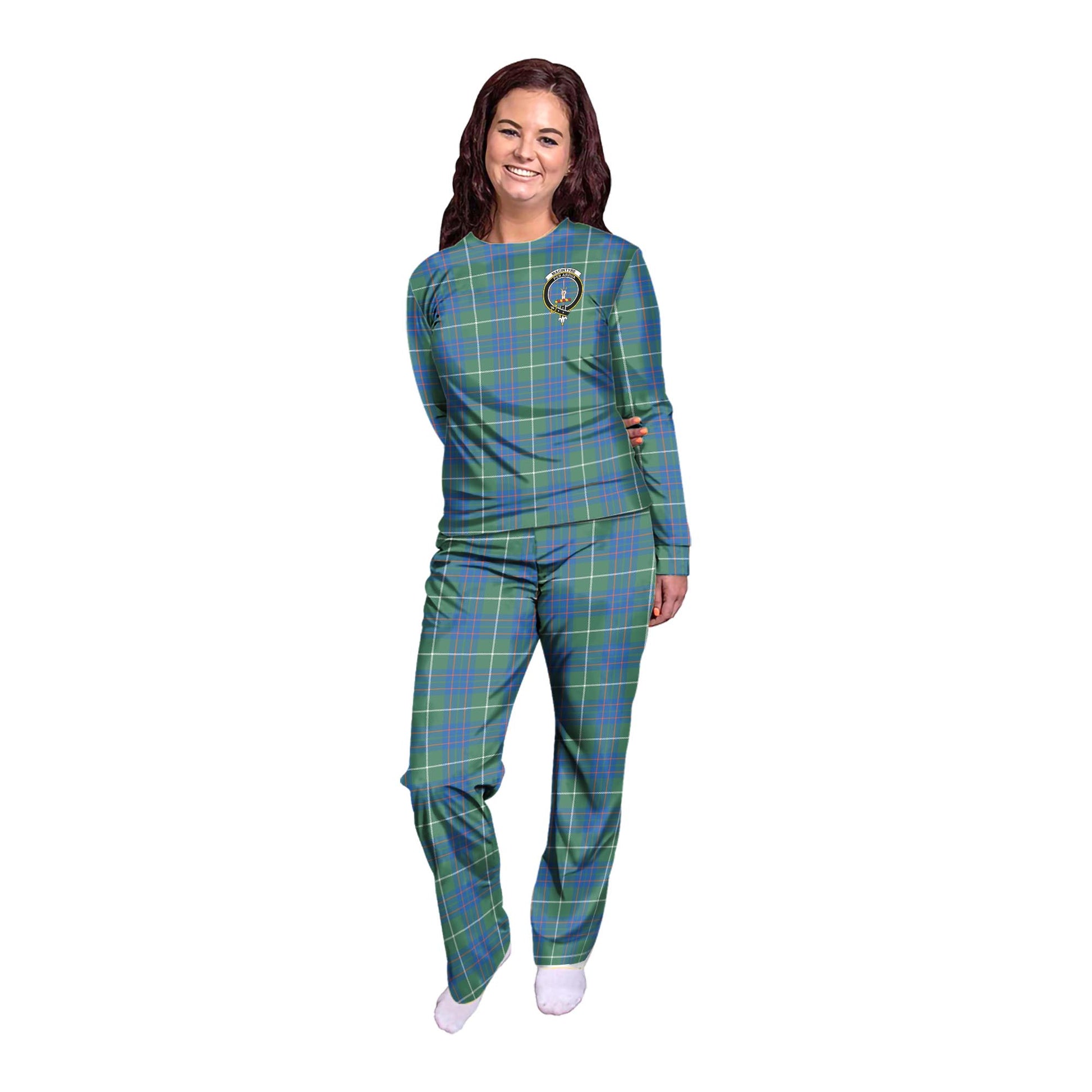 MacIntyre Hunting Ancient Tartan Pajamas Family Set with Family Crest - Tartanvibesclothing