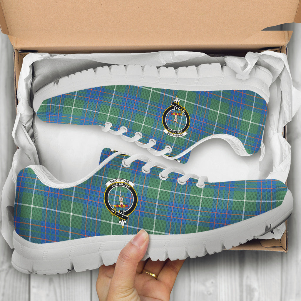 MacIntyre Hunting Ancient Tartan Sneakers with Family Crest - Tartan Vibes Clothing