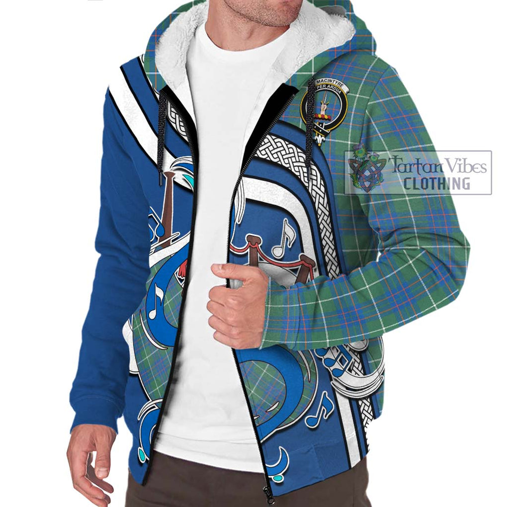 MacIntyre Hunting Ancient Tartan Sherpa Hoodie with Epic Bagpipe Style Unisex - Tartanvibesclothing Shop