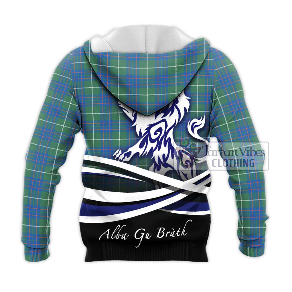 MacIntyre Hunting Ancient Tartan Knitted Hoodie with Alba Gu Brath Regal Lion Emblem - Tartanvibesclothing Shop