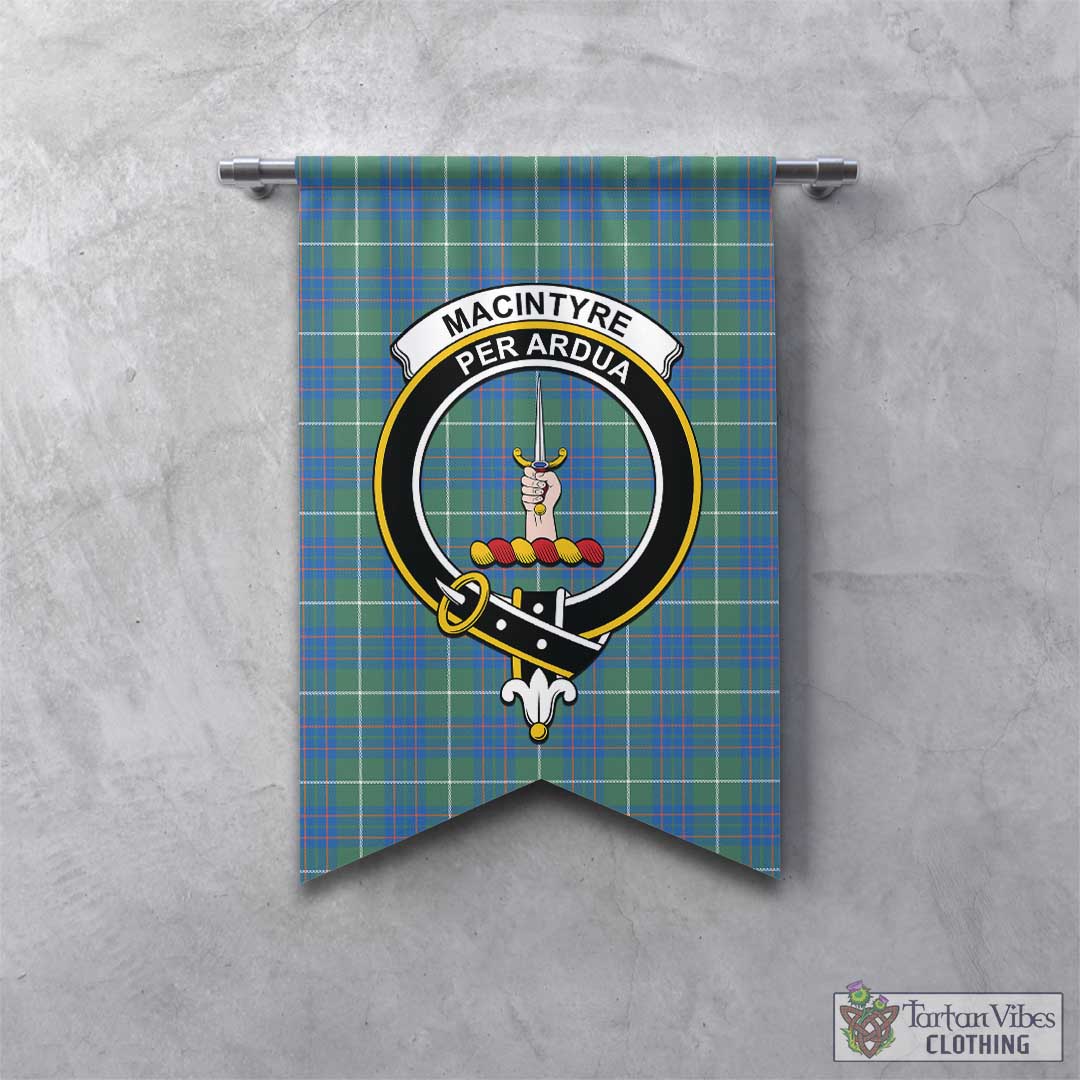 Tartan Vibes Clothing MacIntyre Hunting Ancient Tartan Gonfalon, Tartan Banner with Family Crest