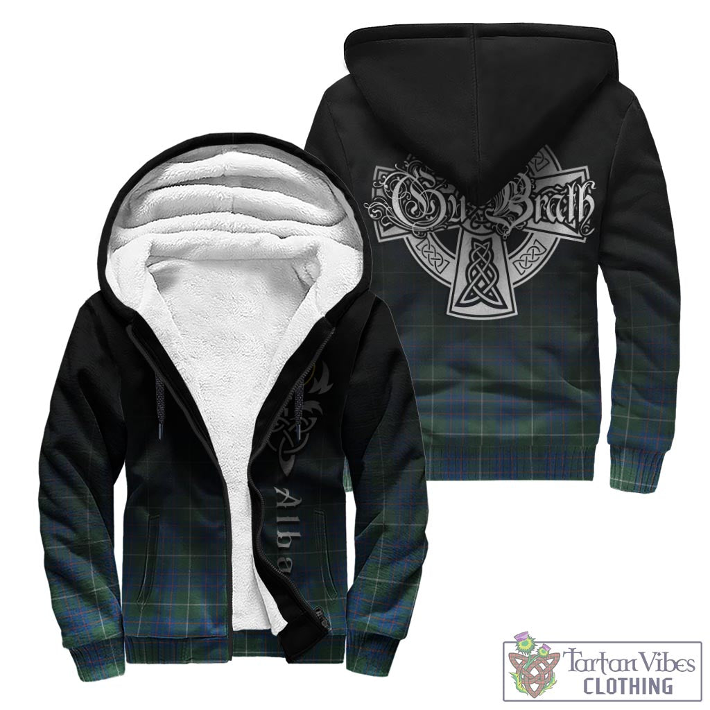 Tartan Vibes Clothing MacIntyre Hunting Ancient Tartan Sherpa Hoodie Featuring Alba Gu Brath Family Crest Celtic Inspired