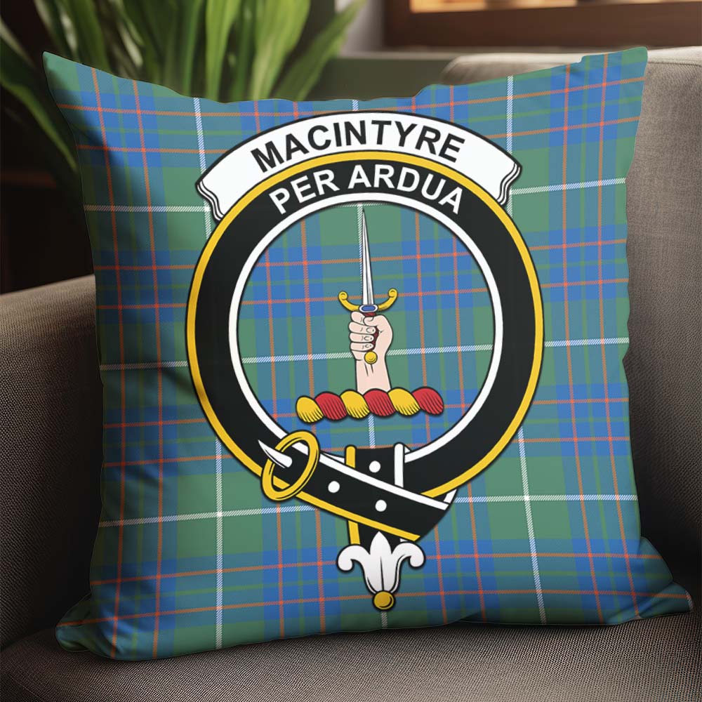 MacIntyre Hunting Ancient Tartan Pillow Cover with Family Crest - Tartanvibesclothing