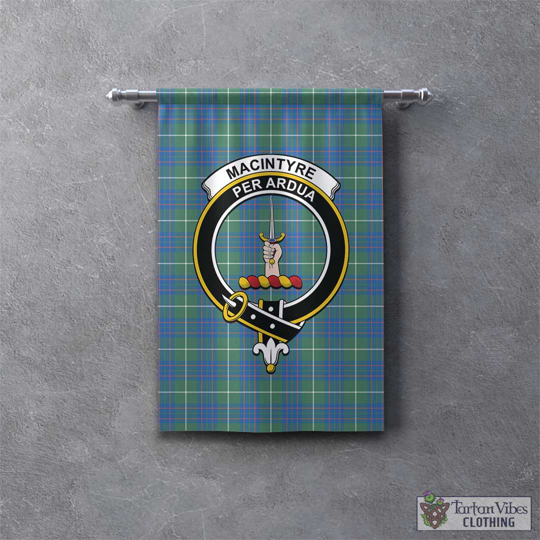 Tartan Vibes Clothing MacIntyre Hunting Ancient Tartan Gonfalon, Tartan Banner with Family Crest