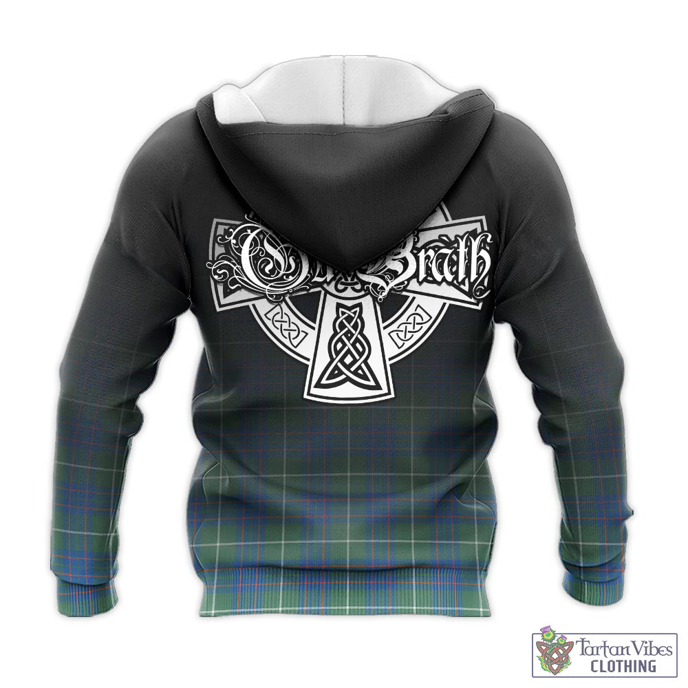 Tartan Vibes Clothing MacIntyre Hunting Ancient Tartan Knitted Hoodie Featuring Alba Gu Brath Family Crest Celtic Inspired