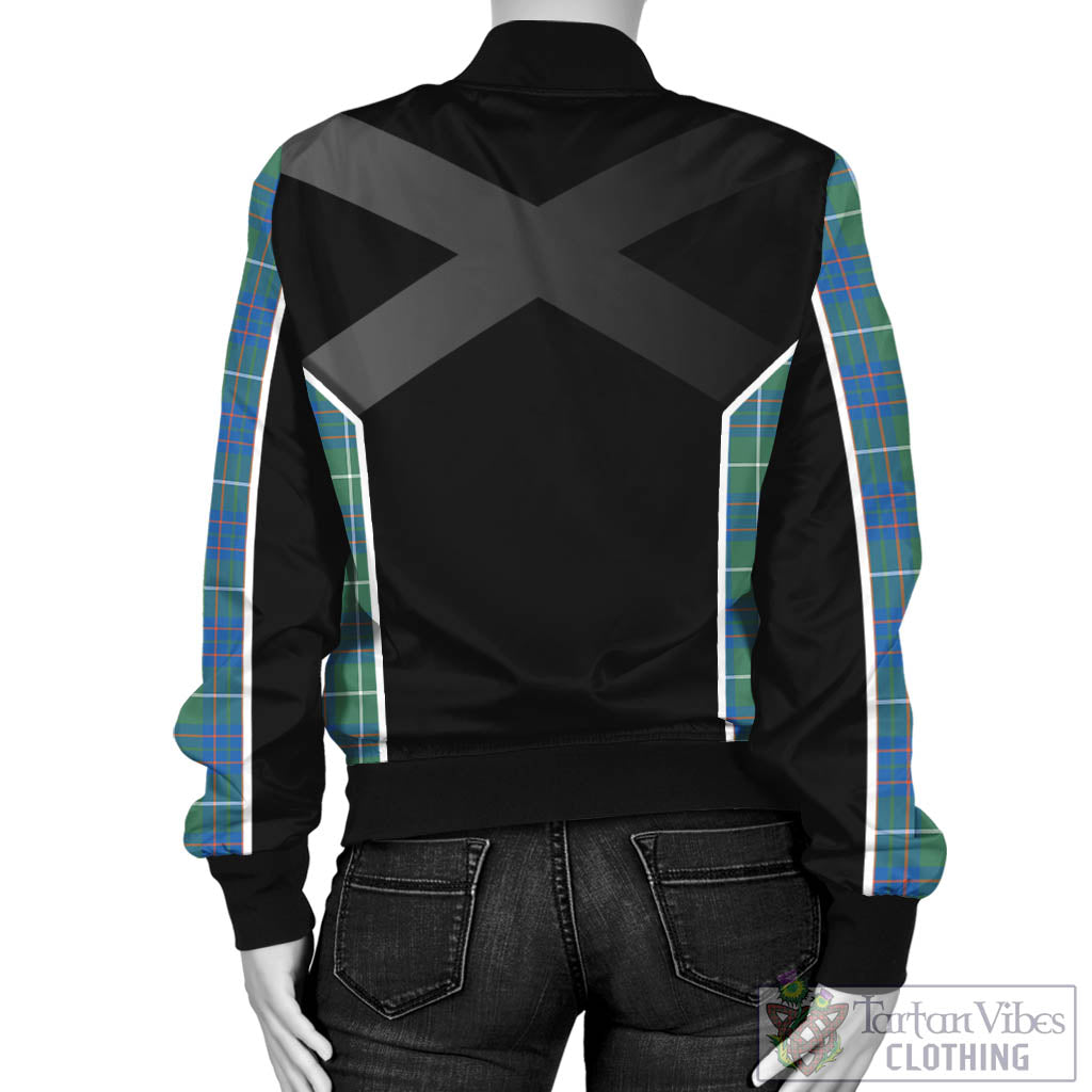 Tartan Vibes Clothing MacIntyre Hunting Ancient Tartan Bomber Jacket with Family Crest and Scottish Thistle Vibes Sport Style