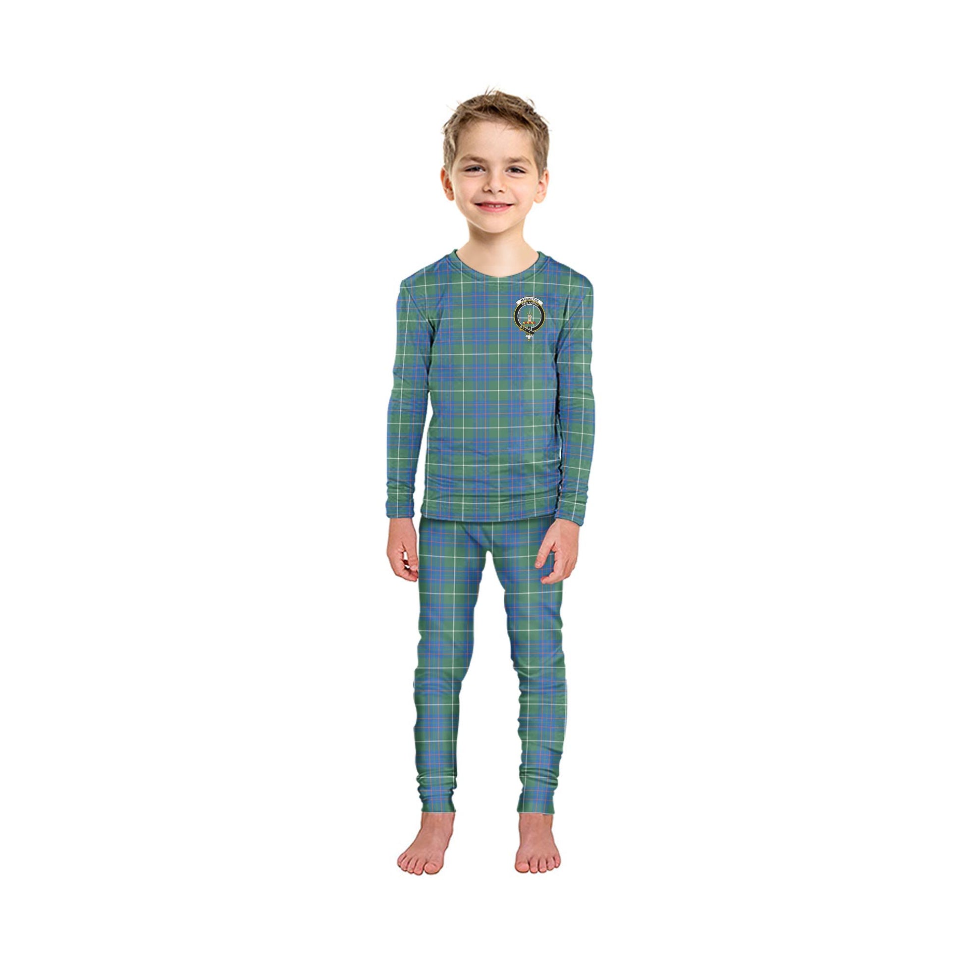 MacIntyre Hunting Ancient Tartan Pajamas Family Set with Family Crest - Tartanvibesclothing