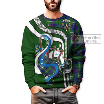 MacIntyre Hunting Modern Tartan Sweatshirt with Epic Bagpipe Style