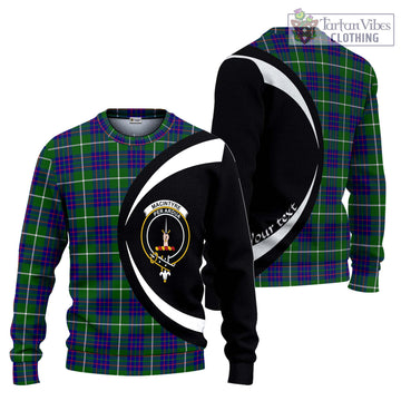 MacIntyre Hunting Modern Tartan Ugly Sweater with Family Crest Circle Style