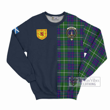 MacIntyre Hunting Modern Tartan Sweatshirt Alba with Scottish Lion Royal Arm Half Style