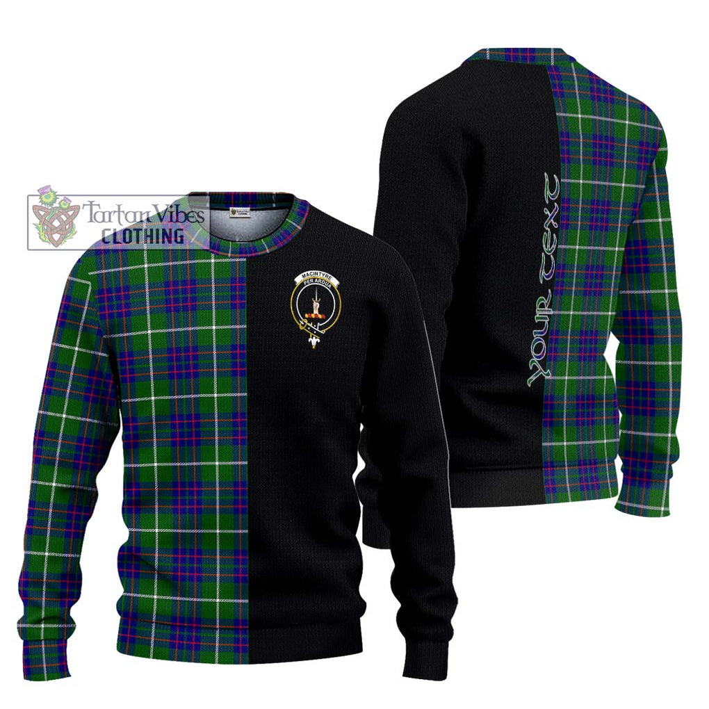 MacIntyre Hunting Modern Tartan Knitted Sweater with Family Crest and Half Of Me Style Unisex - Tartanvibesclothing Shop