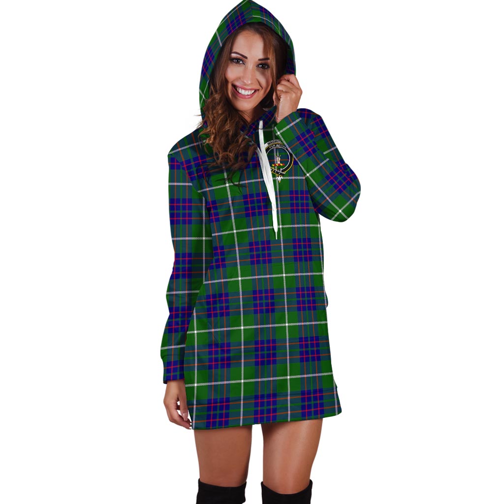 MacIntyre Hunting Modern Tartan Hoodie Dress with Family Crest - Tartan Vibes Clothing