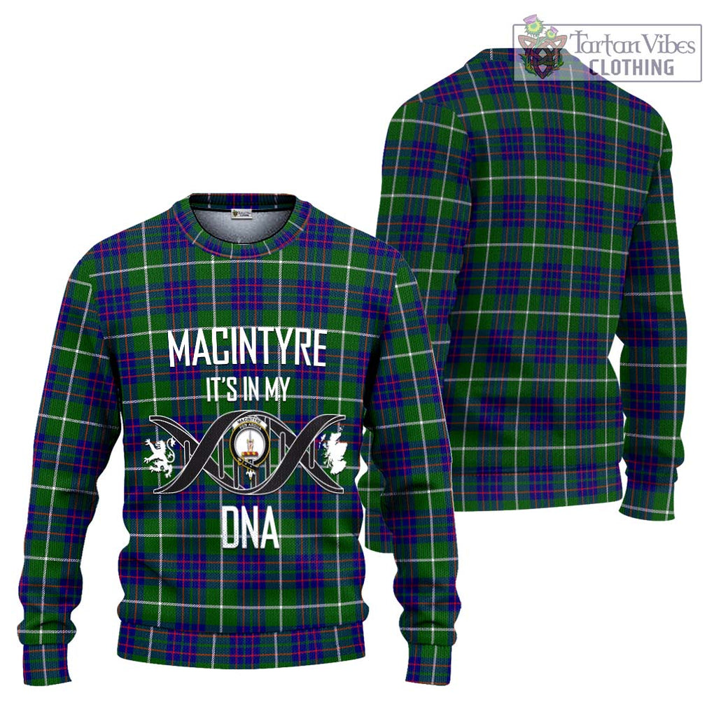 MacIntyre Hunting Modern Tartan Knitted Sweater with Family Crest DNA In Me Style Unisex - Tartanvibesclothing Shop