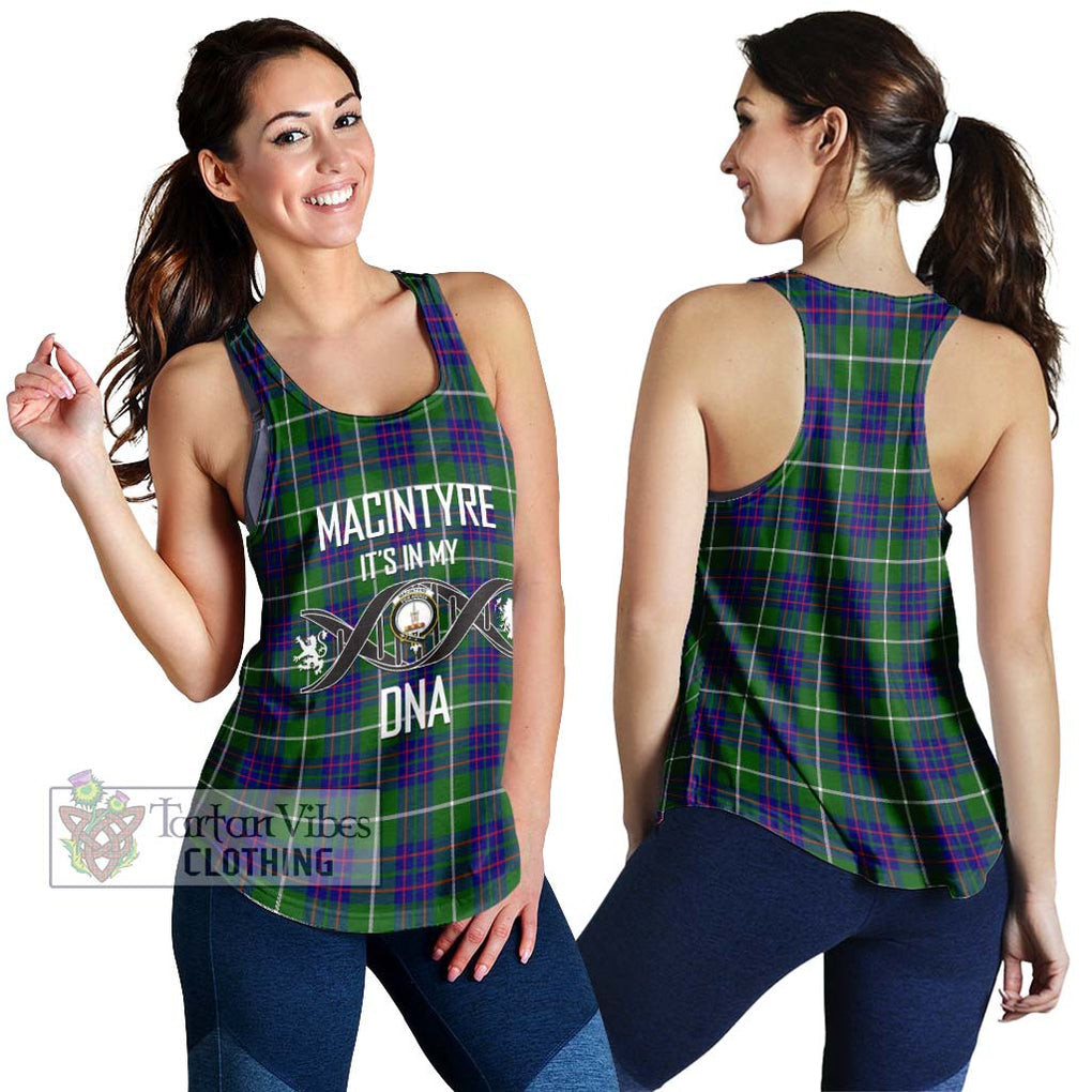 MacIntyre Hunting Modern Tartan Women's Racerback Tanks with Family Crest DNA In Me Style 4XL - Tartanvibesclothing Shop