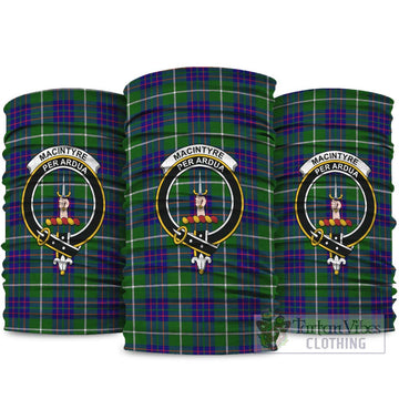 MacIntyre Hunting Modern Tartan Neck Gaiters, Tartan Bandanas, Tartan Head Band with Family Crest