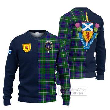 MacIntyre Hunting Modern Tartan Ugly Sweater with Scottish Lion Royal Arm Half Style