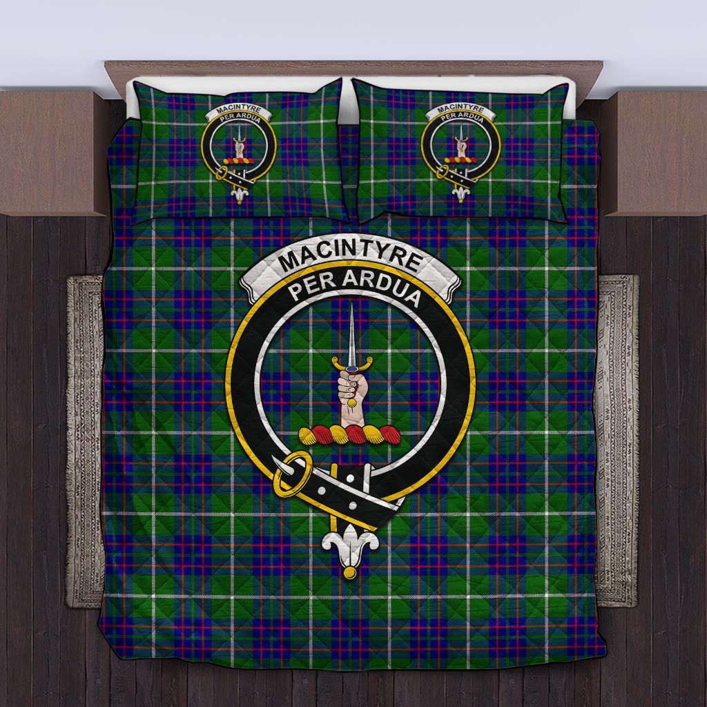 MacIntyre Hunting Modern Tartan Quilt Bed Set with Family Crest Twin - Tartan Vibes Clothing