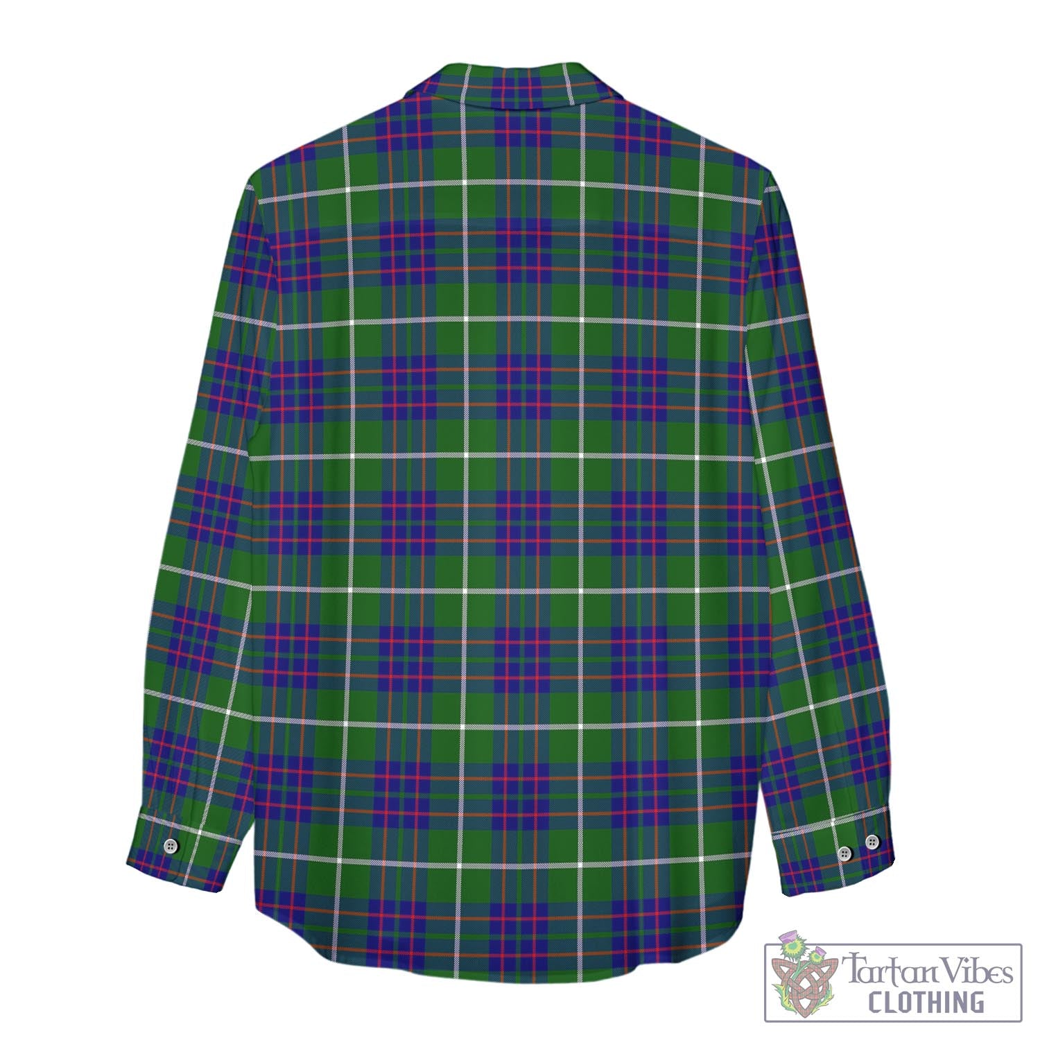 Tartan Vibes Clothing MacIntyre Hunting Modern Tartan Womens Casual Shirt with Family Crest